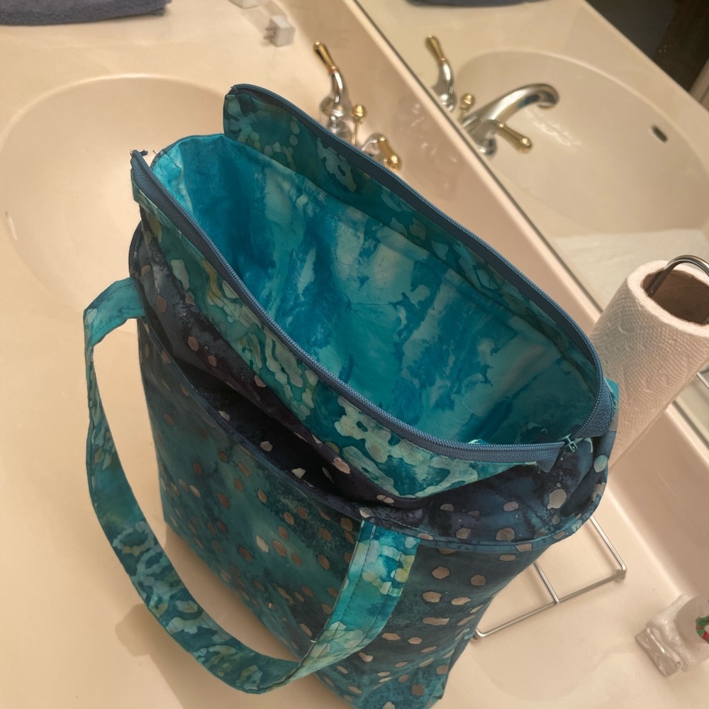 Blue Patterned Tote Bag - image 3